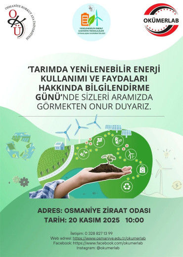 Tarımda Yenilenebilir Enerji Kullanımı ve Faydaları Hakkında Bilgilendirme Günü