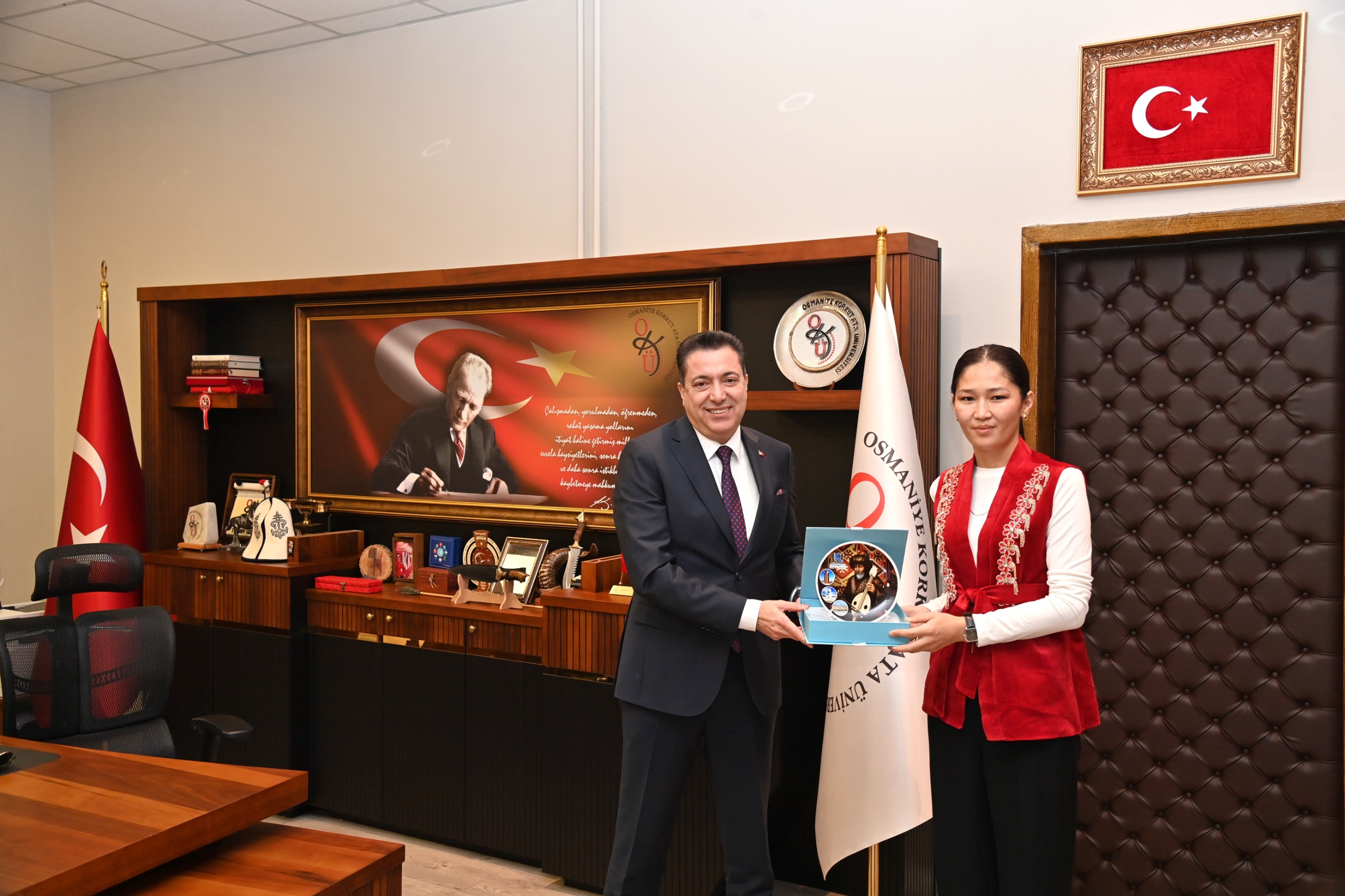 Kazakistan Kızılorda Korkut Ata Üniversitesi’nden Rektörümüze Ziyaret