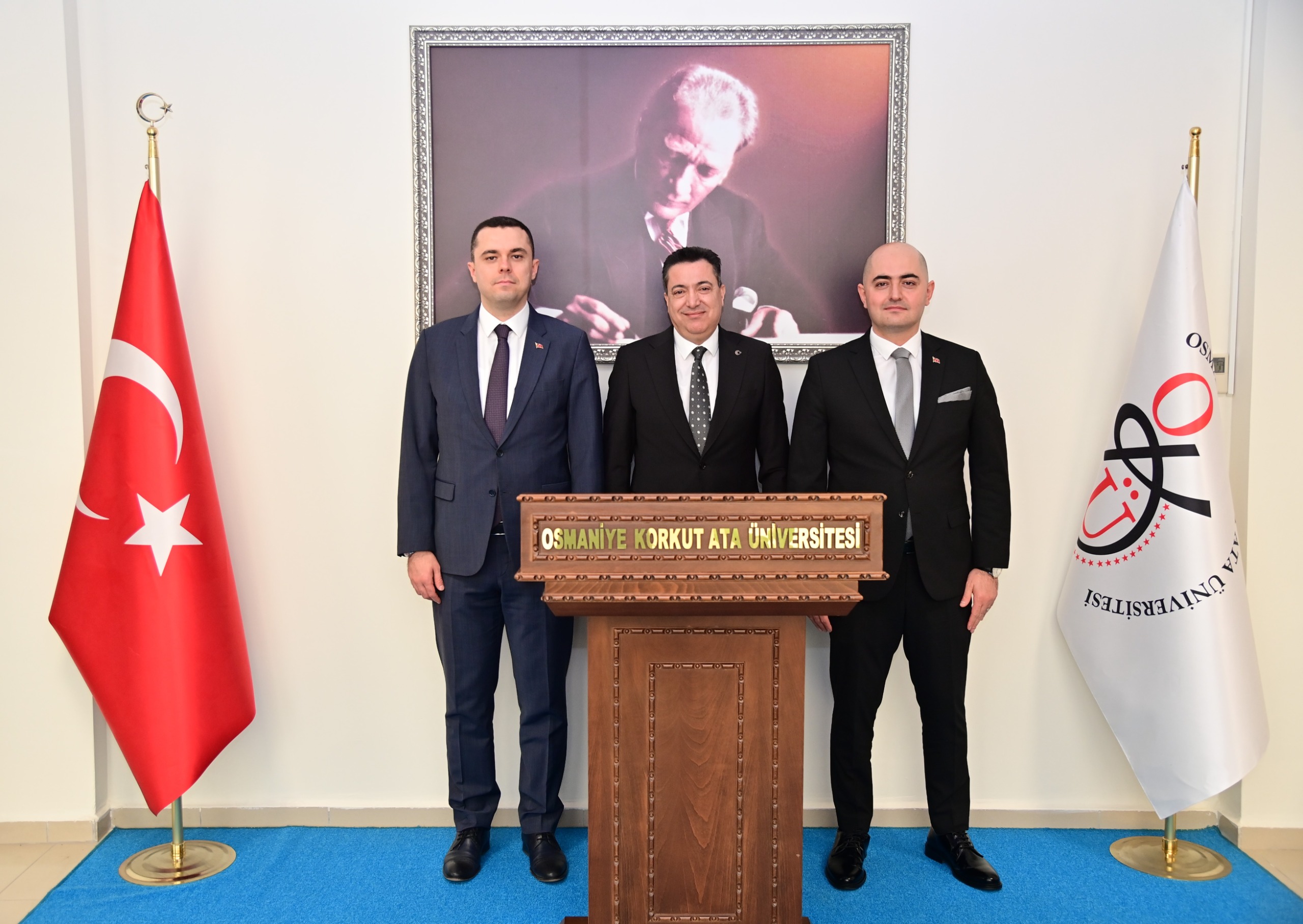 Cumhuriyet Başsavcısı Uygur Kaan Arısoy ve Adalet Komisyonu Başkanı Cenk Özbaş’tan Rektörümüze Nezaket Ziyareti