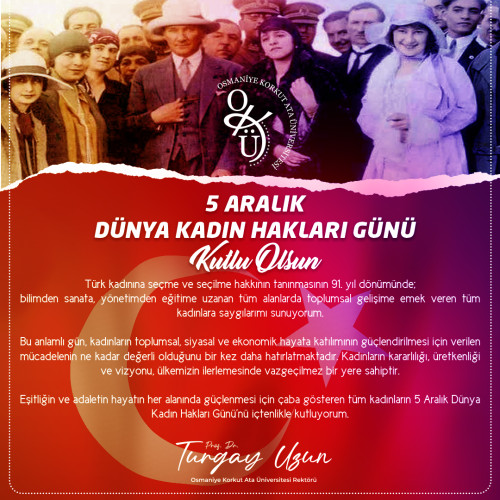 5 Aralık Dünya Kadın Hakları Günü