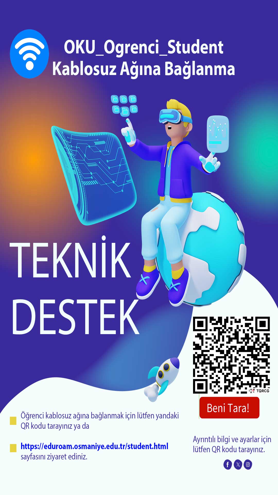 Öğrenci Kablosuz Ağı (OKU_Ogrenci_Student) Bağlantı Bilgilendirme