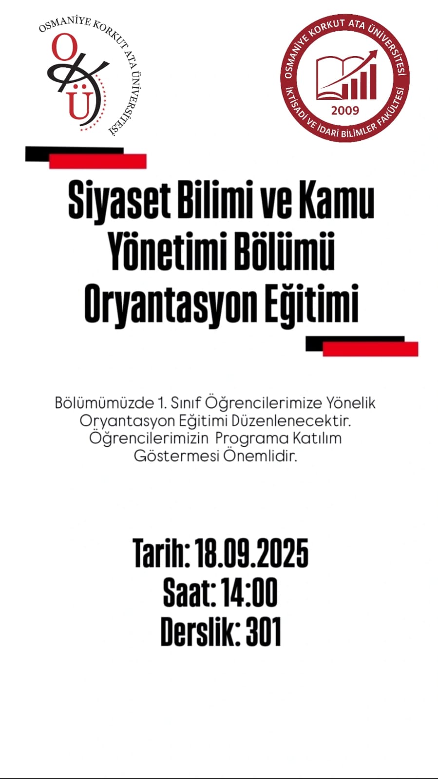 SİYASET BİLİMİ VE KAMU YÖNETİMİ ORYANTASYON EĞİTİMİ