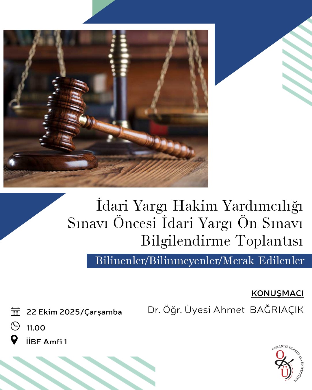 İdari Yargı Hakim Yardımcılığı Sınavı Öncesi İdari Yargı Ön Sınavı Bilgilendirme Toplantısı