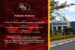  İktisadi ve İdari Bilimler Fakültesi Dekanlığı Görevine Prof. Dr. Mehmet Burhanettin COŞKUN Atandı