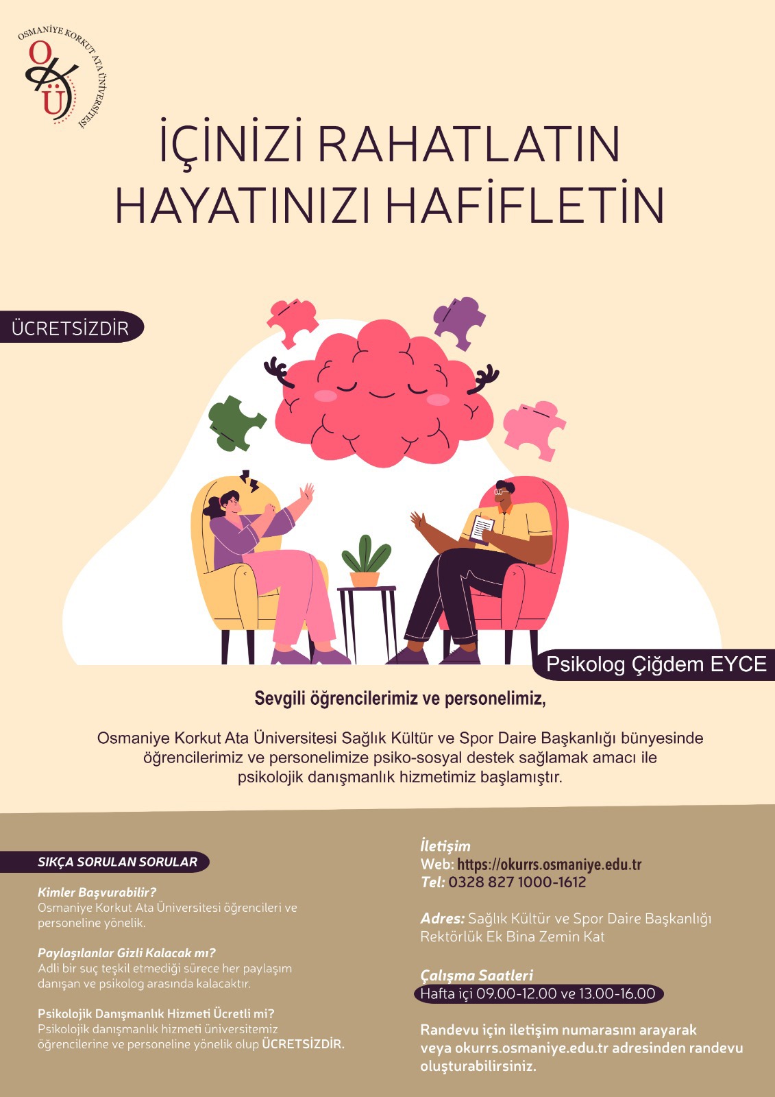 Psikolojik Danışma ve Rehberlik Hizmeti Başladı!