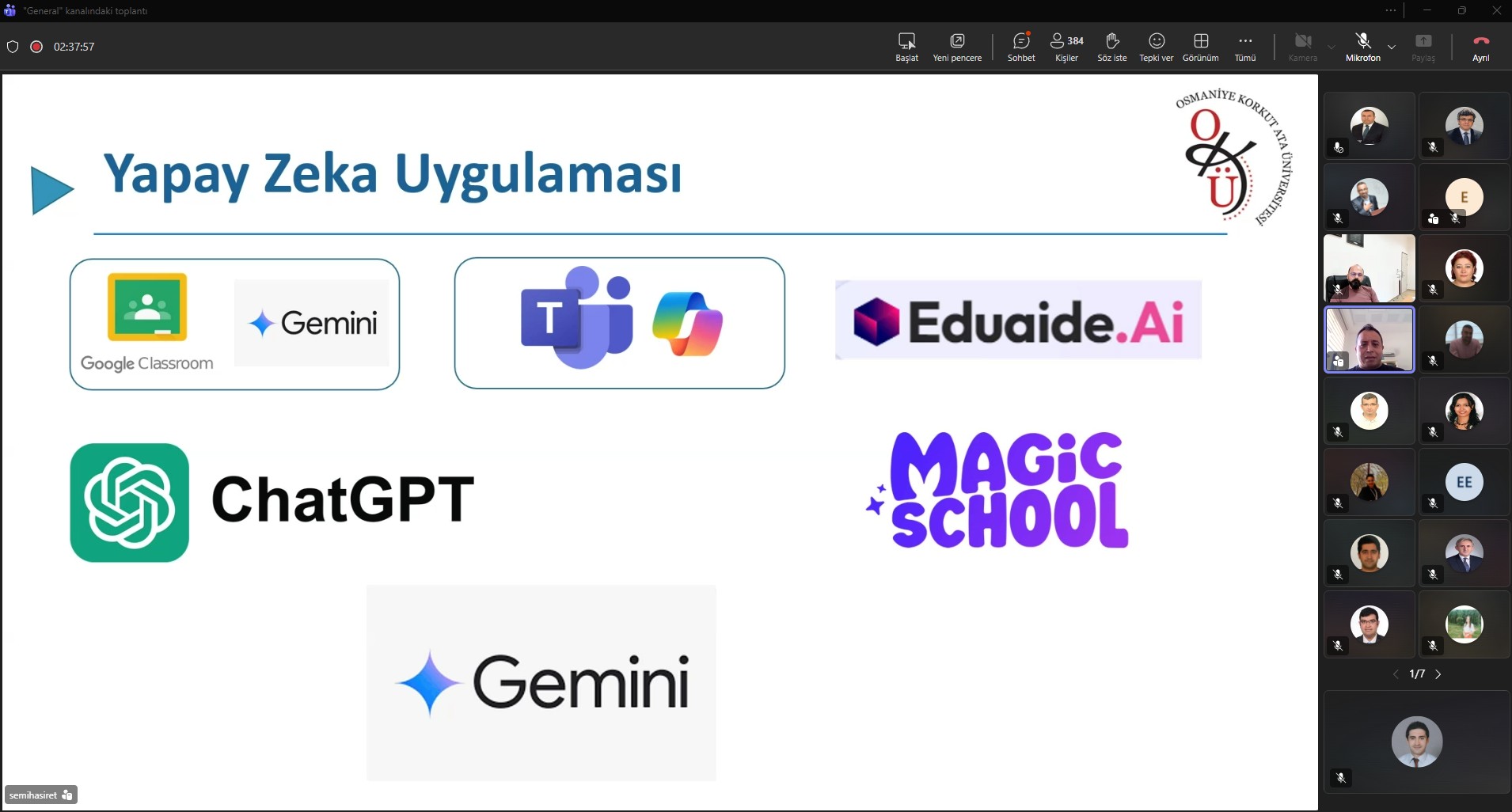 Üniversitemizde Eğiticilerin Eğitimi Programı Başladı