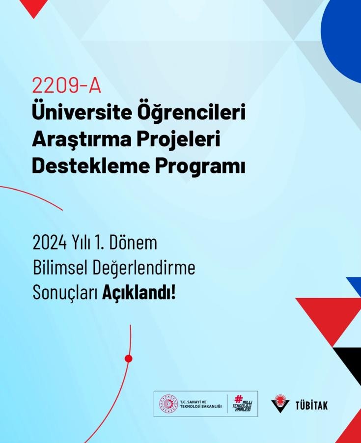 TÜBİTAK 2209-A Üniversite Öğrencileri Araştırma Projeleri Destekleme Programı 2024/1 Dönemi Başvuru Sonuçları