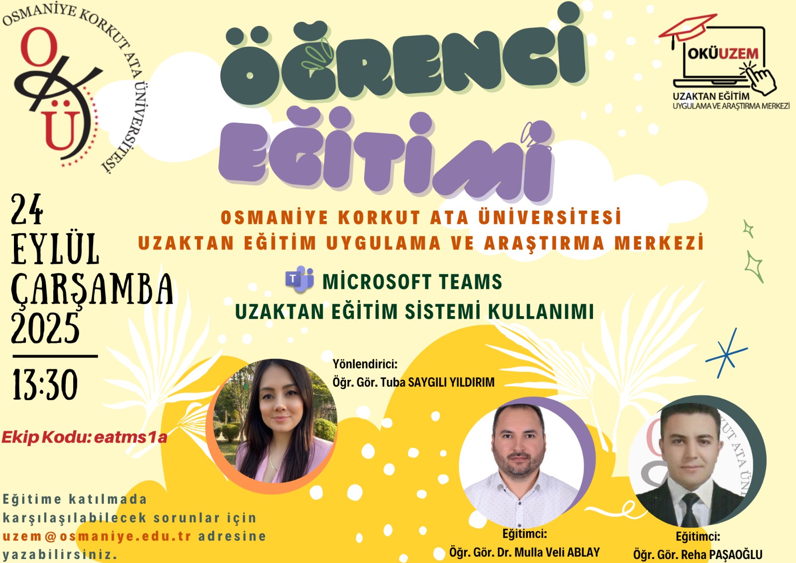 2025- 2026 Eğitim Öğretim Yılı Güz Dönemi Microsoft Teams Uzaktan Eğitim Sistemi Öğrenci Eğitimi
