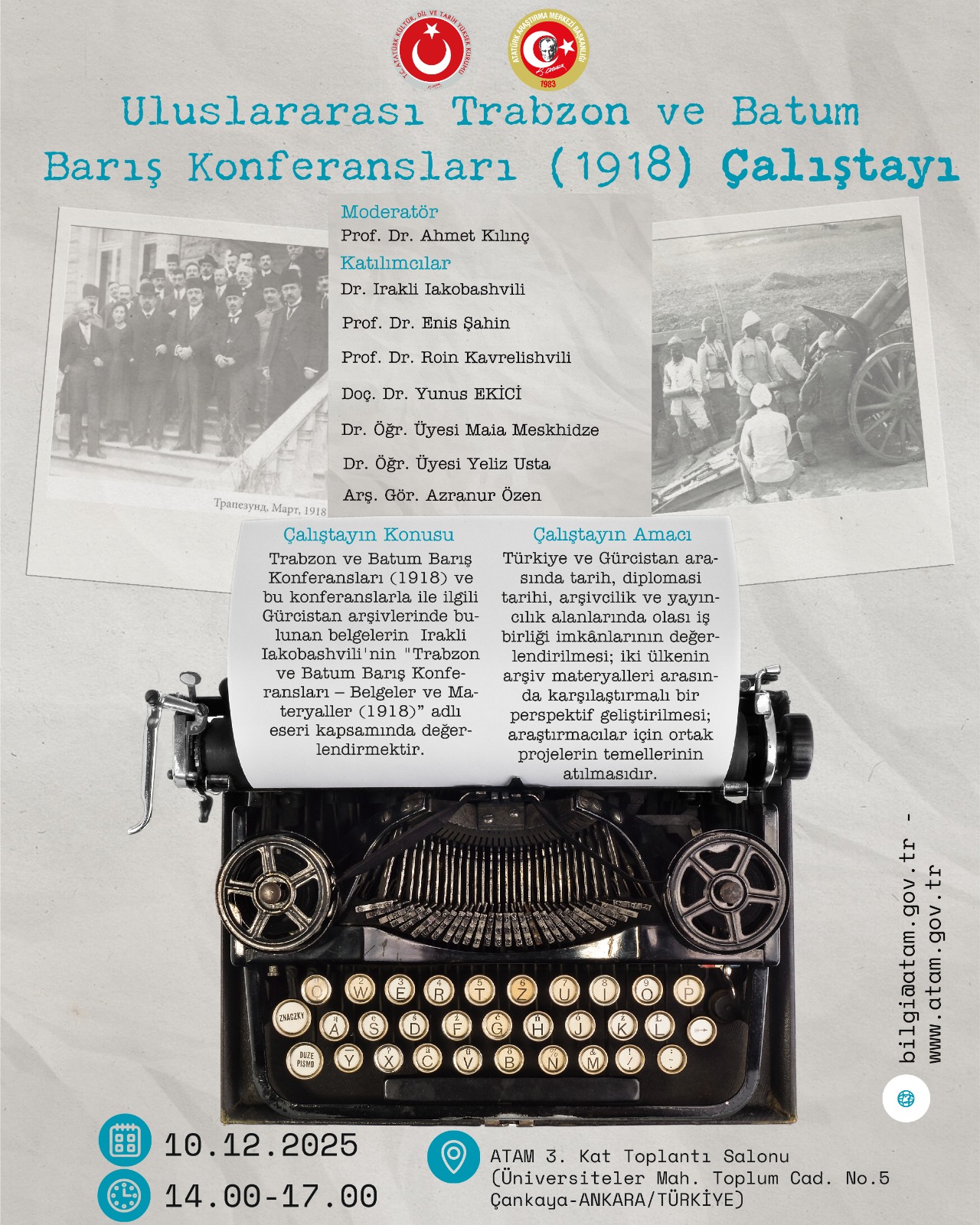 Fakültemiz Dekan Yardımcısı Bilgi ve Belge Yönetimi Bölümü Öğretim Üyesi Doç. Dr. Yunus EKİCİ Atatürk Araştırma Merkezi'nin Düzenlediği 