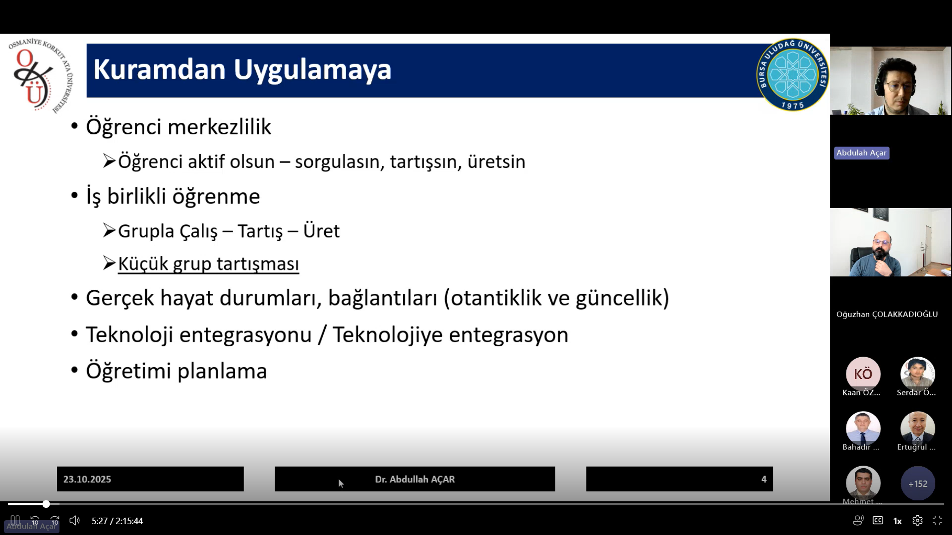 Eğiticilerin Eğitimi” Programının Dördüncü Günü Gerçekleştirildi