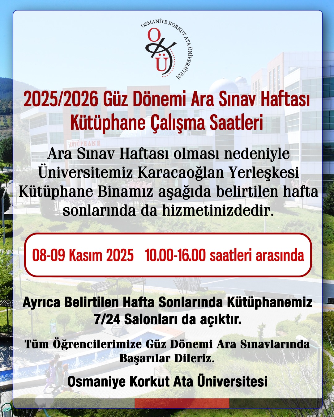 Ara Sınavınızda Başarılar