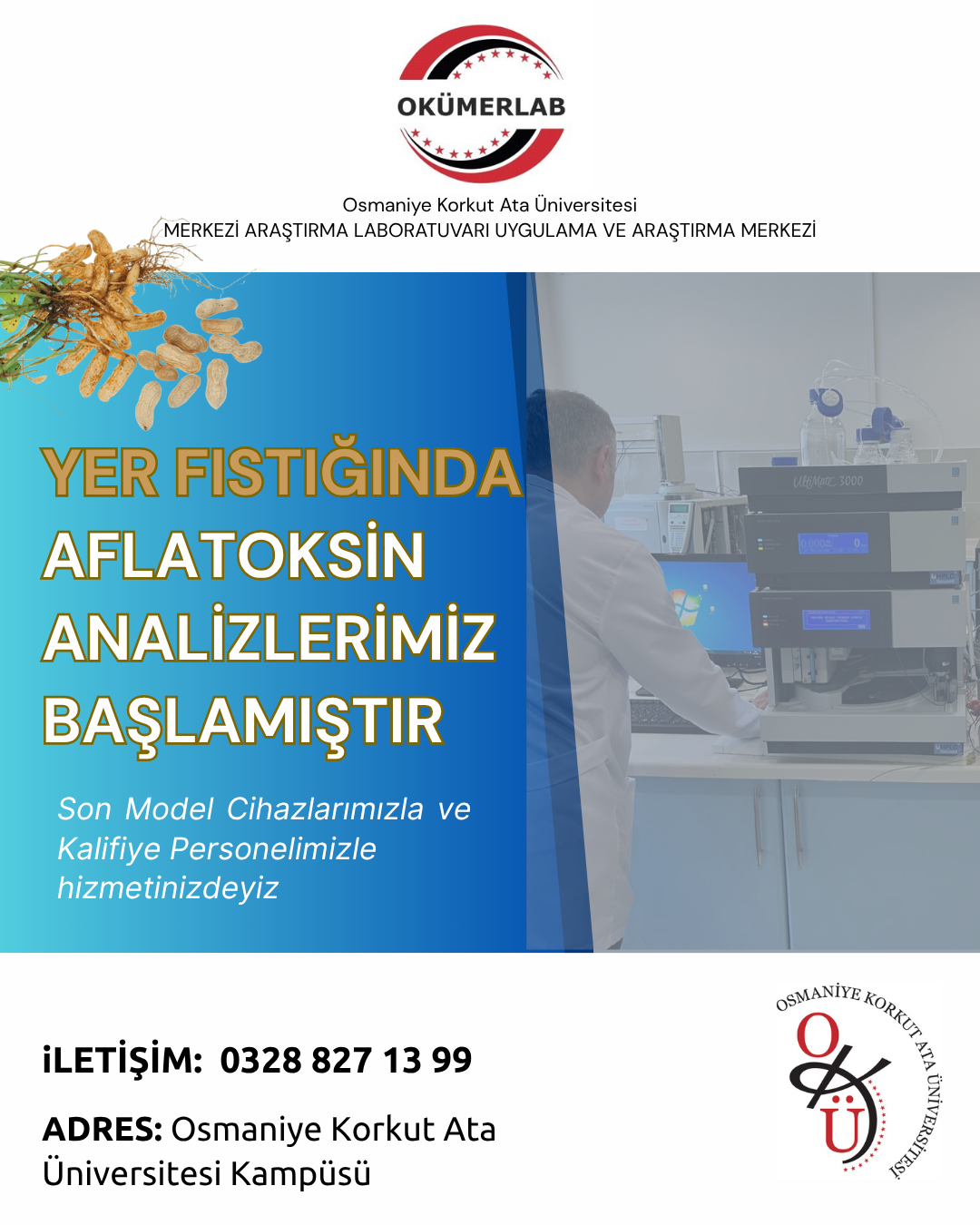 Yer Fıstığında Aflatoksin Analizlerimiz Başlamıştır
