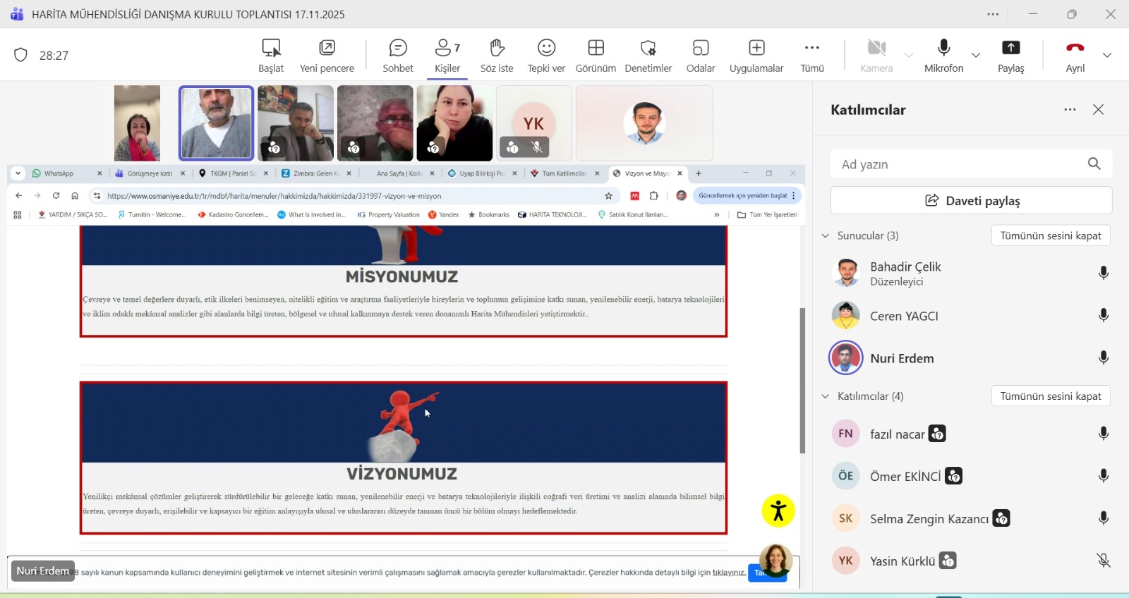 Harita Mühendisliği Bölümü Danışma Kurulu Toplantısı Gerçekleştirildi