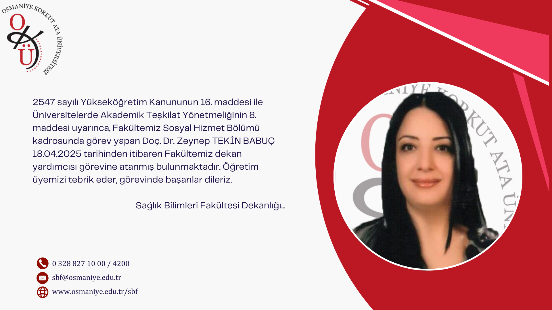 Dekan Yardımcısı Atama