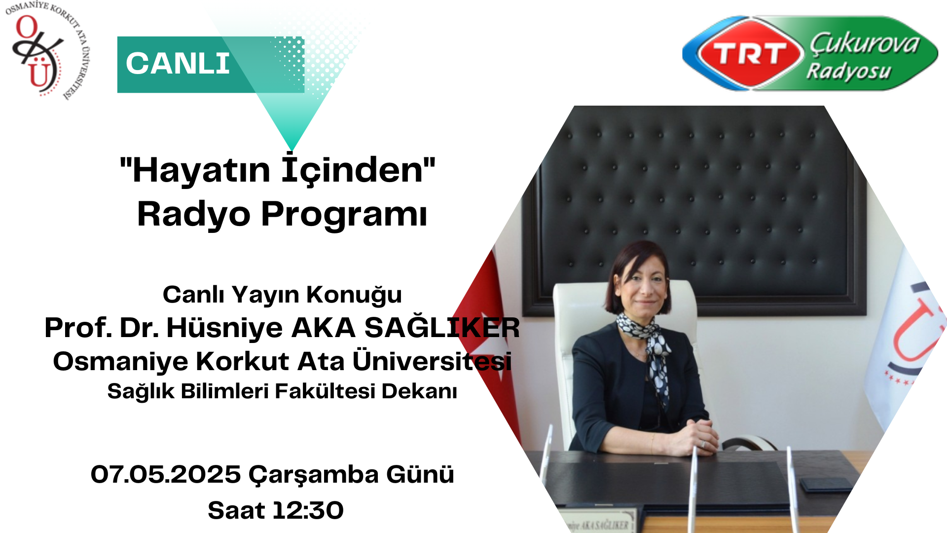 Fakültemiz Dekanı TRT Çukurova Radyosunda Bilgilendirdi...