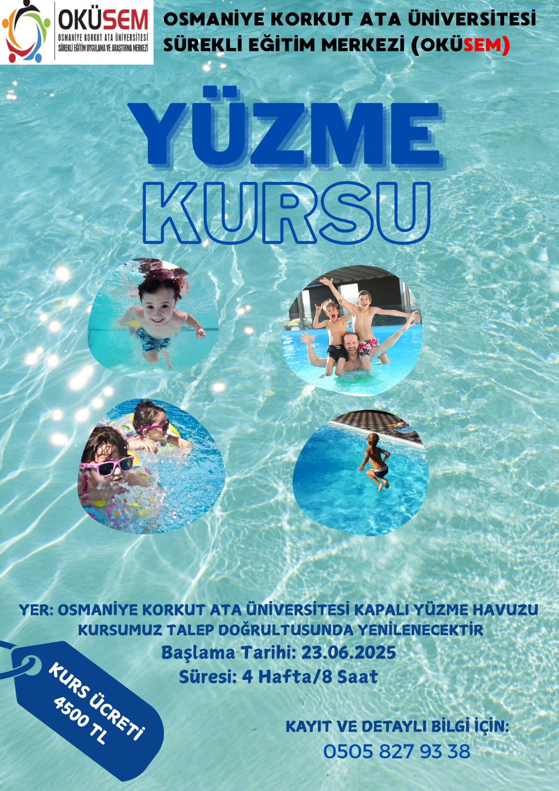 OKÜSEM'de Yüzme Kursu Başlıyor...