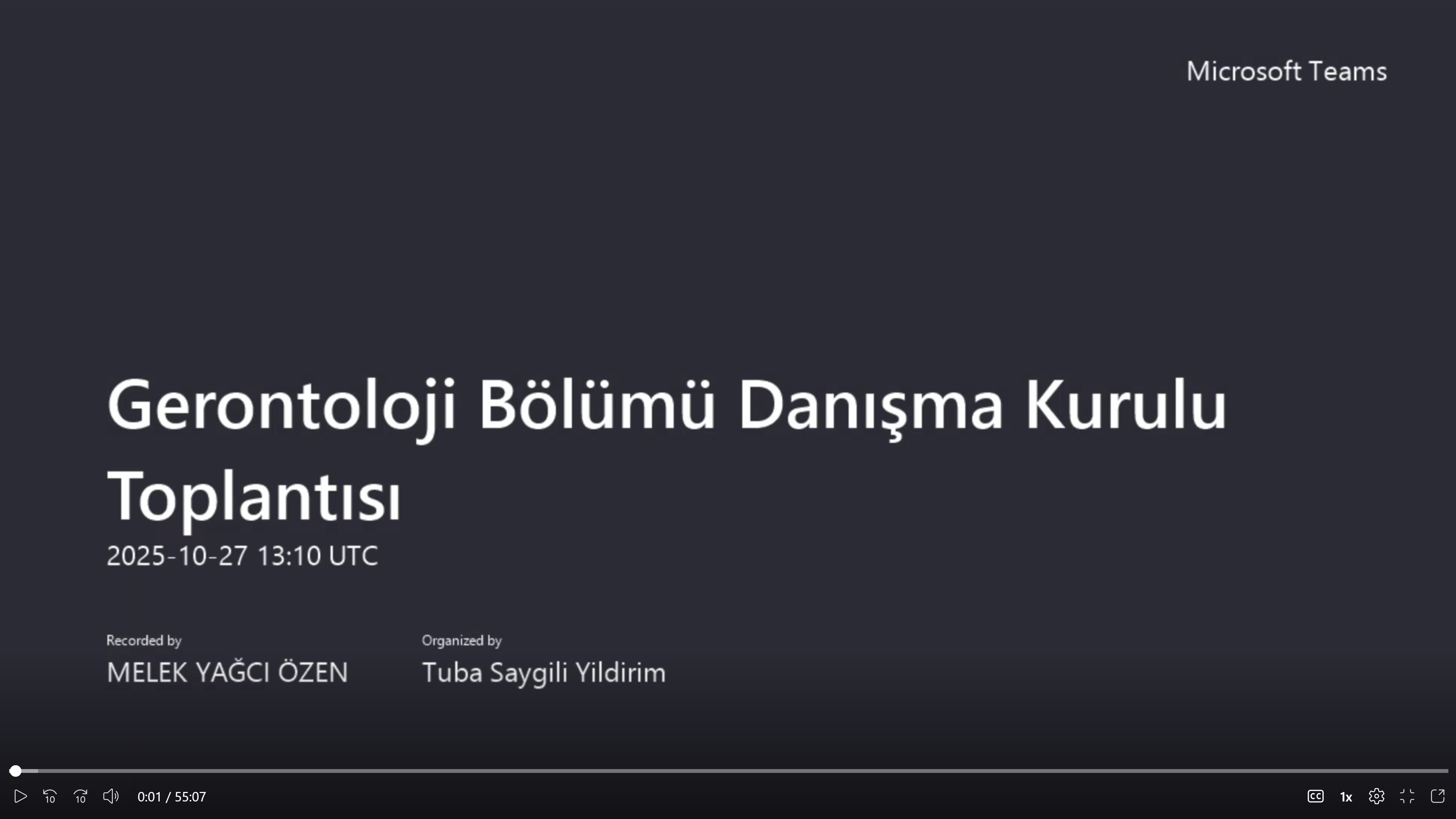  Gerontoloji Bölümü Danışma Kurulu Toplantısı