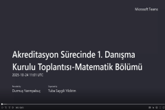 Akreditasyon Sürecinde 1. Danışma Kurulu Toplantısı-Matematik Bölümü