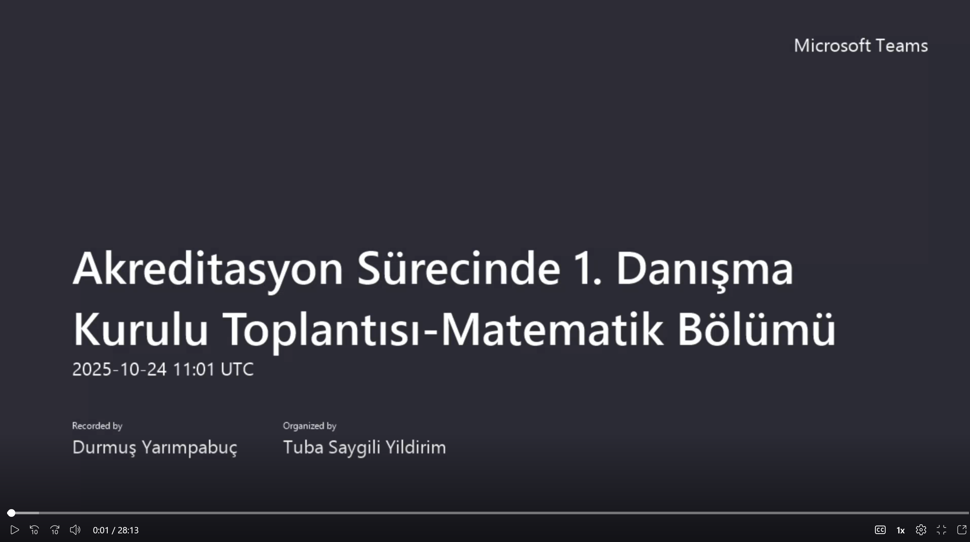 Akreditasyon Sürecinde 1. Danışma Kurulu Toplantısı-Matematik Bölümü