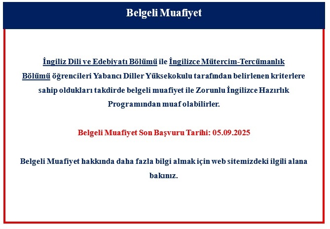Belgeli Muafiyet